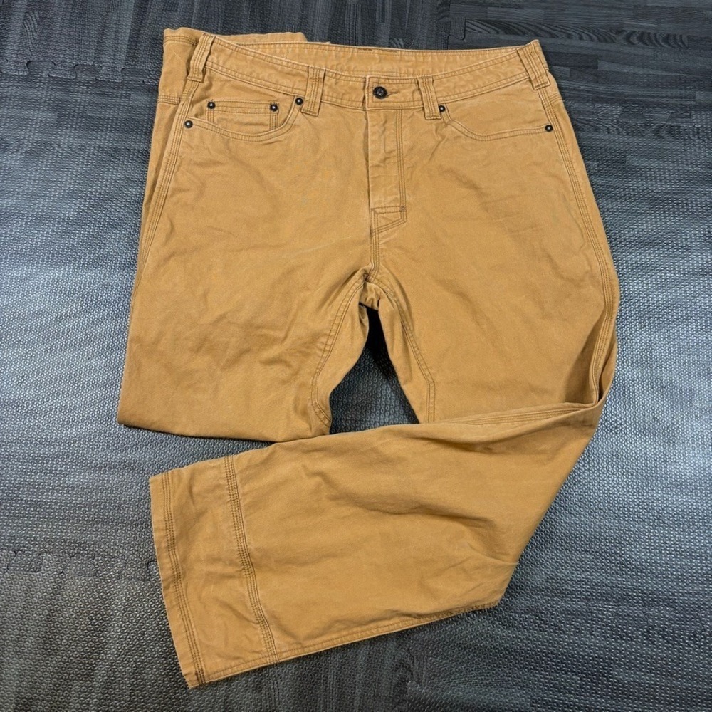 PrAna Pants Mens 34x30 Brown Bronson Organic Cotton Stretch Canvas Work Hiking